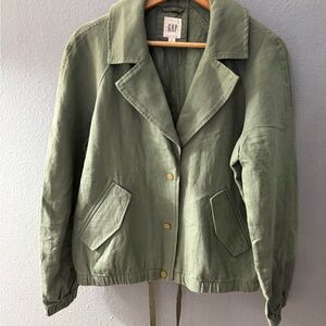 GAP Olive Utility Jacket with Notch Collar